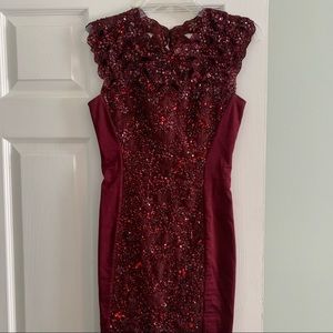 french connection burgundy dress | Dresses | French Connection Sequin Beige coat + black 47 from shoulder to see through prom dress Atria Signature Colors:Atlantic Blue Midi dress